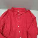 Gauze Tops for Women' Loose Fit Cotton Linen Long Sleeve Top Button Down Casual Collared Blouses with Chest Pocket (XL)