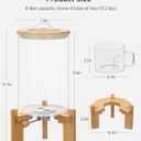 HBlife 14-16 Lbs Glass Rice Dispenser with Wooden Stand Flour and Cereal Container with Glass Measuring Cup Pantry Food Organization Storage Bin with Airtight Bamboo Lid, 8L