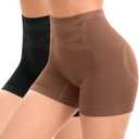 Slip Shorts for Under Dresses Seamless Shaping Boyshorts Panties Tummy Control Underwear Shapewear for Women 2 Pack (Medium)