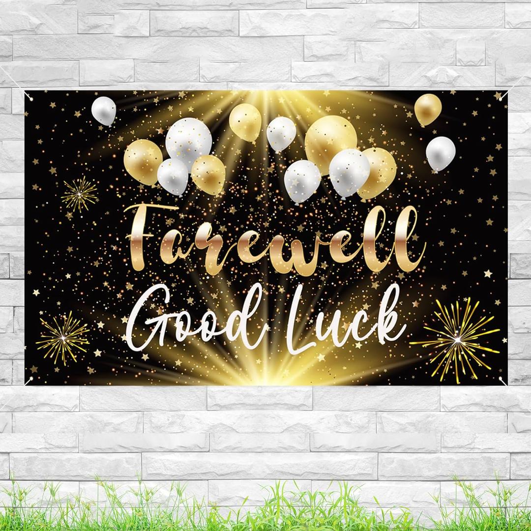 Kimini-Ki Farewell Good Luck Backdrops, Going Away Party Decorations, Goodbye Farewell Retirement Job Change Relocating Graduation Moving Party Decorations Supplies