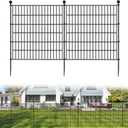 10 Panels No Dig Decorative Outdoor Garden Fence for Yard, 32 in(H) X 23.6 ft(L) Animal Barrier Fencing Rustproof Metal Wire Panel Border for Dog, Rabbits, and Patio Temporary Ground Stakes