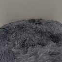 Dog Calming Beds for Small Medium Large Dogs - Round Donut Washable Puppy Dog Bed, Anti-Slip Faux Fur Fluffy Donut Cuddle Anxiety Cat Pet Bed(16" Dark Grey)