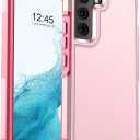 Designed for Samsung Galaxy S22 Case, [Military Drop Protection] [Dual Layer Structure Design] Heavy Duty Shockproof Non-Slip Phone Cover for Galaxy S22, Light Pink
