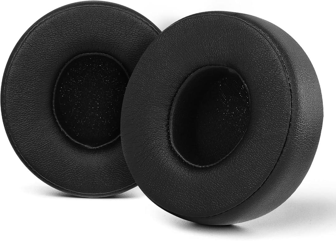 Replacement Ear Pads for Beats Solo 2/3 Wireless Headphones for A1796 / B0534, Beats Solo Replacement earpads with Noise Cancelling Foam, Soft Protein Leather (Black)