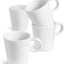 LE TAUCI 5 oz Espresso Mugs, Ceramic Small Stackable Coffee Cups, Designed for Double Shots of Espresso, Lungo and Tea, Perfect for Coffee Machine and Maker, Set of 4, White (5 Fluid Ounces)