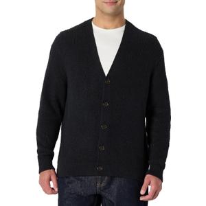 Amazon Essentials (Demi's Pick) Men's Relaxed-Fit Cotton Blend Cardigan, Black, Large