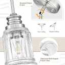 HWH Pendant Light Kitchen Island, Bell-Shaped Fluted Clear Glass Pendant Light, Pendant Lighting Height Adjustable for Dining Room, Brushed Nickel, 5HZG106MIL-L BN, 1 Pack