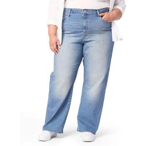 Levi Strauss Signature Women's Heritage High-Rise Loose Straight Jeans Stretch Denim (Luna) 24 Plus Levi Strauss Signature Women's Heritage High-Rise Loose Straight Jeans Stretch Denim (Luna) 24 Plus