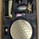 Brushed Gold Tub Shower Faucet Set Complete with 6-Inch Rainfall Shower Head and Tub Spout Included Shower Valve Tub Shower Trim Kit Round
