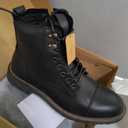 Vostey Mens Motorcycle Boots With Side Zipper Dress Boot (Black) Size: 9.5