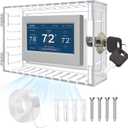 Clear Thermostat Lock Box with Key - Thermostat Cover with Lock, AC Thermostat Lock Box Cover, Lock Box for Thermostats on Wall Fits Thermostats 6.1" x 3.85" or Smaller