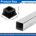 uxcell 1" (25mm) Square Tubing End Caps, 50 Pcs Plastic Hole Plugs Insert End Cap for Metal Tubing Post Chair Leg Table Bookshelves Furniture, Black
