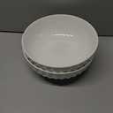 DOWAN 9.8'' Serving Bowls, 86 oz Large Salad Bowl, Ceramic Serving Dishes, Set of 2, Pumpkin Shape for Christmas, Entertaining, Party, Kitchen, Dinner, Banquet, Housewarming Gift, White