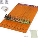 Horse Race Board Game Racing Game Thickened Solid Wood with 11 Luxurious Durable Classic Metal Horses with 4 Dice and 2 Boxes of Cards Horse Racing Game (Red Peach, Rectangle