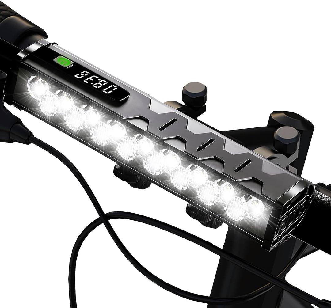 17* LED 4800 Lumen Bike Lights, USB-C Rechargeable Bicycle Light, Super Bright Bike Lights for Night Riding, IP65 Waterproof Bicycle Headlight, for Commuters Adults and Children