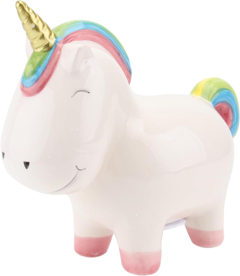 SUPVOX Unicorn Saving Pot Ceramic Jar Home Decor Coin Piggy Bank for Boys and Girls Unicorn Design