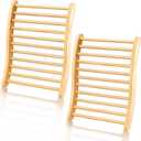 Mudder 2 Pack Sauna Backrest Infrared Wooden Sauna Accessories Backrest Slip-Resistant Cedar Ergonomic Sauna Backrest Sauna Chair with Back Universal for Barrel or Infrared Sauna Resting