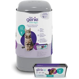Litter Genie Easy Roll Cat Litter Disposal Pail | Odour Control, Refill Bags & Scoop