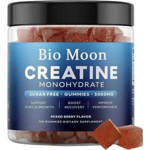 Creatine Monohydrate Gummies 5000mg for Men & Women, Chewables Creatine Monohydrate for Muscle Strength, Energy Boost, Pre-Workout Supplement(120 Count)- Mixed Berries Flavour