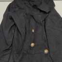 Danedvi Women Open Front Lapel Collar Cardigan Button Down Long Sweaters Cardigan Solid Outerwear Coats (Large, Black)