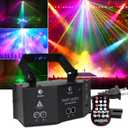 9 Eyes DJ Disco Light, RGB Party Stage Lights by Remote and DMX512 Control, Sound Activated LED Pattern Strobe Lights for Parties Live Light Show Xmas Bar Club Disco Dancing (9 Eyes Lights)