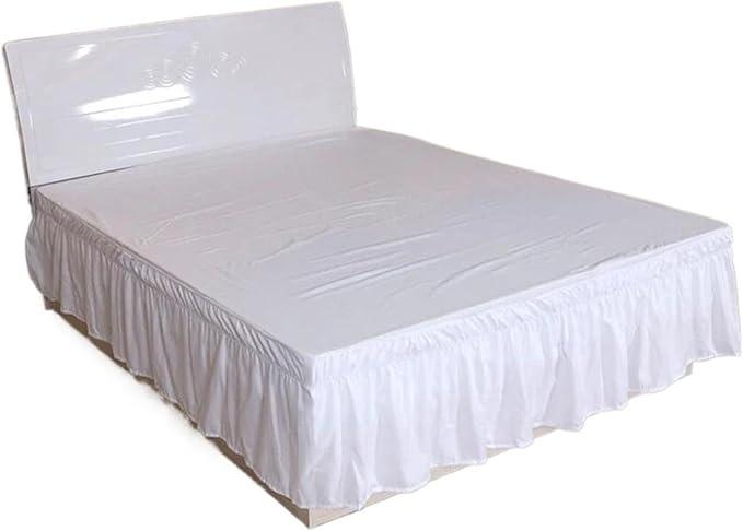 Bed Skirt Bedding Bed Skirt Elastic Bedsheet Bed Cover(White,200x200x40cm)