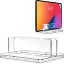 OMOTON Vertical Laptop Stand for Desk, Acrylic Laptop Holder Desktop Clear Adjustable Dock for MacBook Pro Air, HP, All Gaming Laptops up to 17 (Clear, Single Slot)