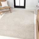 JONATHAN Y Hallie High-Low Curve Ivory/Cream Indoor/Outdoor Area Rug, 8x10, Minimalist, Japandi, Pet Friendly, Non-Shedding, Stain Resistant, Hose-Washable for Backyard, Patio, Porch (SCN100B-8) (7'9" x 10' (Rectangular))