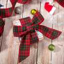 Christmas Wired Edge Plaid Ribbon 2.5 Inches Black and White Buffalo Wrapping Ribbon Gingham Ribbon for Christmas Tree Wreath Gift Wrapping, Crafts, and Decorations(Red with Green and Gold Line Plaid)