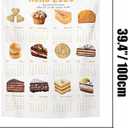 2026 Dessert Calendar Tapestry, 70x100cm Sweet Food Wall Hanging, Aesthetic Home Decor with Hook & 2 Pcs 3M Adhesive Dots for Bedroom Kitchen (Dessert)