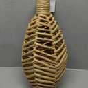 Deco 79 Jute Rope Handmade Decorative Vase Woven Centerpiece Vase with Chevron Pattern, Vase for Home Decoration 7" x 7" x 15", Brown (SMALL SIZE)
