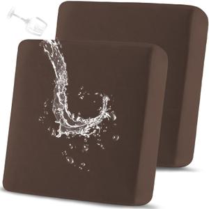 Waterproof Couch Cushion Covers Sofa Cushion Slipcover, Stretch Seat Covers Outdoor Cushion Cover Replacement, Furniture Protector Covers for Pets (2-Piece Loveseat Cushion Cover, Chocolate)