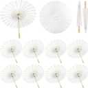HOOMUU 12 Pcs Parasol Umbrella 33 Inches Paper Umbrellas for Wedding Chinese Japanese Umbrellas DIY Oiled Painting Craft Decorative for Party Decor Outdoor Photography Props