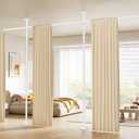 SUNALLY Room Divider Curtain Rod, No Drilling Wall Divider for Room Separation, 4-10ft(H) 28-171inch(W) Adjustable Heavy Duty Partition Space Separator Freestanding Tension Curtain Stand, White