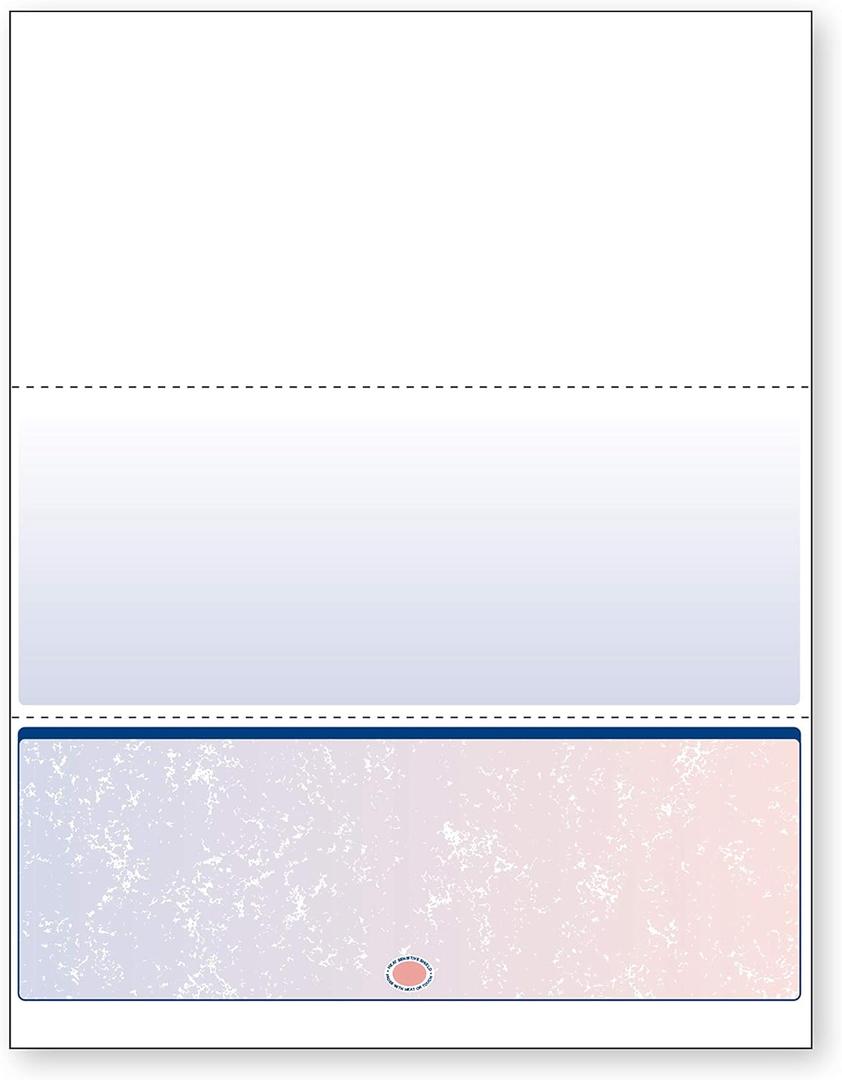 DocuGard Blue/Red Premier Prismatic Bottom High Security Check Paper - Laser/Inkjet Printer Compatible - 13 Security Features - 500 Blank Business Checks (04536)