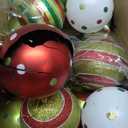 Wettarn 24 Pcs 4 Inch Large Christmas Ball Ornaments Red Green White Ball Ornaments Polka Dots Stripes Tree Decorations Shatterproof Peppermint Candy Cane Xmas Baubles for Tree Home Wreath Party Decor