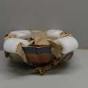 Folkulture Natural Wave Salad Bowl | 11 Large Mango Wood Serving Bowl with Dual Ribbed Design | Wooden Bowl for Salad, Fruit & Pasta | Kitchen Island & Dining Table Dcor