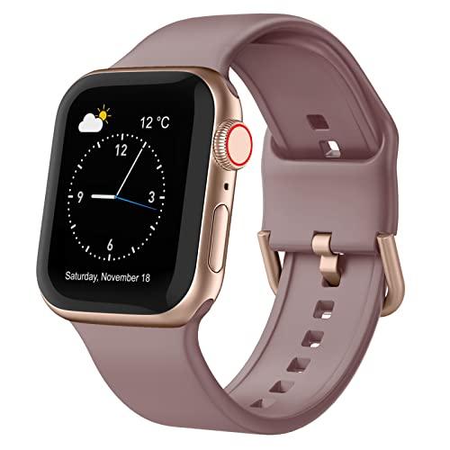 Sport Band Compatible with Apple Watch Bands 49mm 46mm 45mm 44mm 42mm 41mm 40mm 38mm, Soft Silicone Replacement Strap with Classic Clasp for iWatch Series 11 10 9 8 7 6 5 4 3 2 1 SE Ultra Women Men