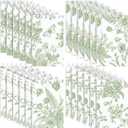 24 Pcs Sage Green Floral Mini Notepads Chinoiserie Vintage Flower Small Spiral Pocket Notebooks Bulk for Bridal Wedding Baby Shower Birthday Tea Party Favor Gift Present Supplies (Green and White)