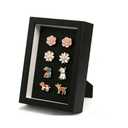 ZAYHENYOO Pin Display Case, Enamel Pin Collection Display with Deep Shadow Box Picture Frame with True Glass or DIY Craft Shadowbox for Shells/Flowers, Hanging or Tabletop Display(Black, 1P 4*6)