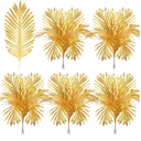 Giegxin 30 Pcs Artificial Palm Leaves for Palms Sunday Large Faux Plants Holy Week Decor Palm Fronds Fake Tropical Tree Leaves for Easter Wedding Jungle Party Decorations(8 x 20.5 Inch,Gold)