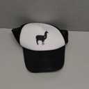 Llama Alpaca Silhouette Mesh Baseball Cap, Heart Adjustable Trucker Hat Snapback Dad Hat for Men Women (One Size, Black)