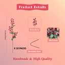 NoriStyle 10 Pcs Long Christmas Red Berry Stems with Leaves for Christmas Tree Table Decorations, 21.65 Inches Artificial Christmas Holly Berry Stems for Vases Home Indoor Wreaths DIY Decor (Red)