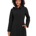 ROYAL MATRIX Women's Softshell Jacket Fleece Lined Windbreaker Insulated Rain Parka Jacket with Removable Hood (Black, XXL)