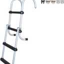 Made 4-Step Aluminum Folding Boat Ladder - Sturdy Aluminum Marine Stepladder - Removable Folding Design for Easy Storage - Ideal for Marine, Boats, Ships, Pantoon and Yachts