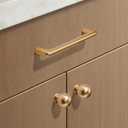 LIMUR 10 Pack 1 Inch Brushed Gold Cabinet Knobs - Solid Zinc Alloy Kitchen Cabinet Hardware for Cupboard Drawer Knobs Wardrobe & Dresser Knob