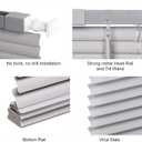 LazBlinds No Tools No Drill 1" Vinyl Mini Blinds, Cordless Blinds for Windows, Light Filtering Horizontal Window Blinds & Shades, 27" W x 64" H, Grey