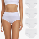 wirarpa Women's Cotton Underwear High Waisted Ladies Panties Full Coverage Briefs 4 Pack (Regular & Plus Size) XL