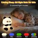 TLAOTNIY Squishy Cute Panda Night Light,Voice Controlled Light with 4 Color Modes Soft Silicone USB Charging Panda Lamp for Kids Room,Novelty Animal Night Lamp for Decor (C-1pack)