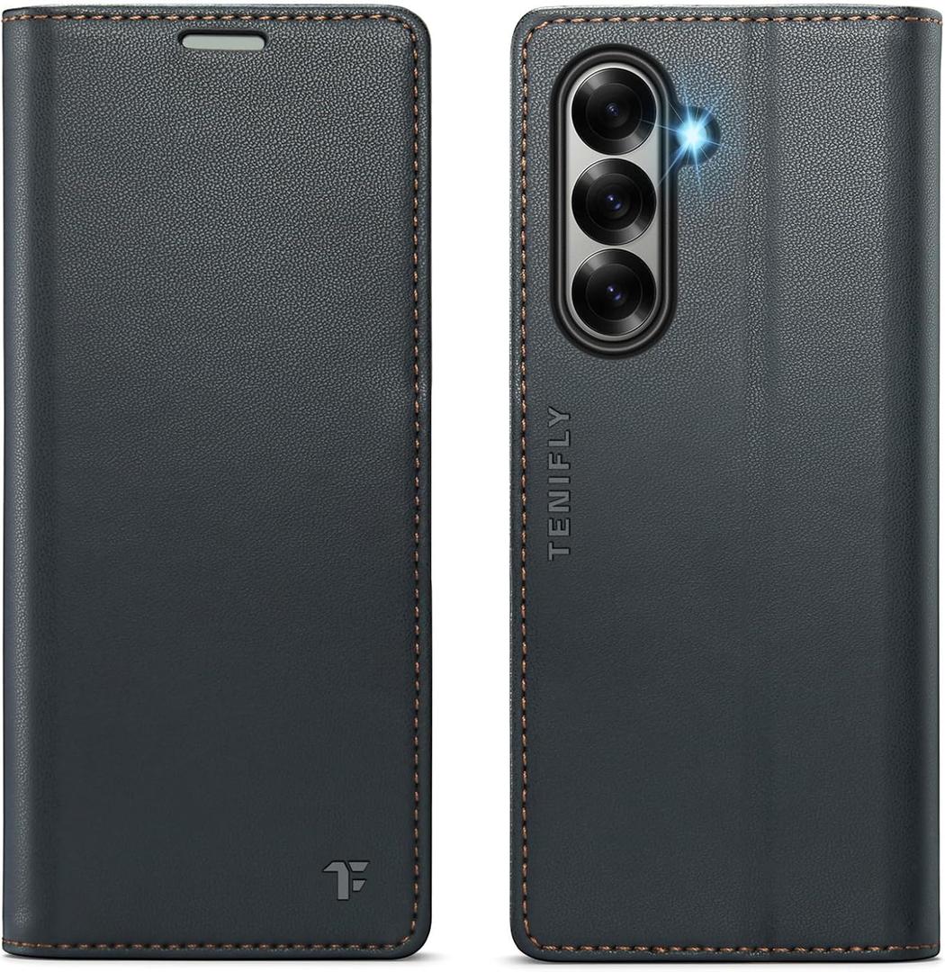 for Samsung Galaxy Z Fold 7 Case Wallet with RFID Blocking Card Holder, PU Leather Kickstand Protective Flip Phone Cover Fit for Galaxy Fold 7 8.0", Black